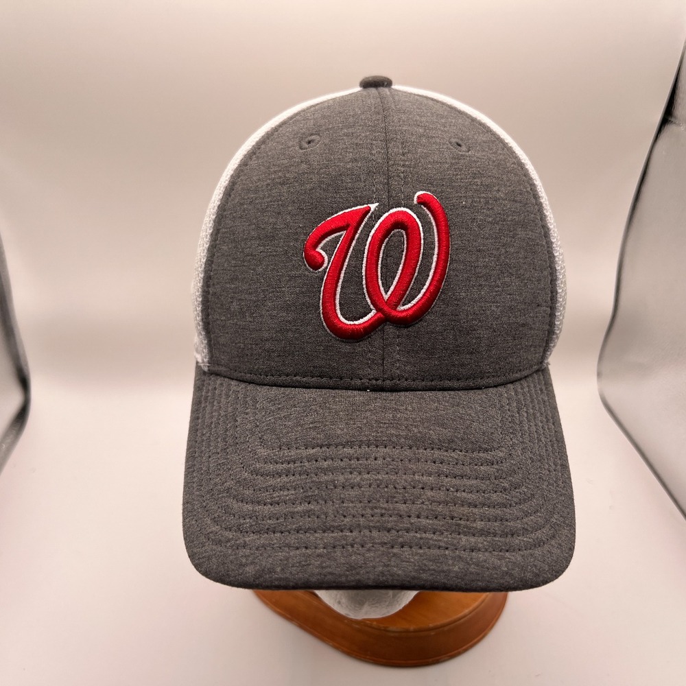 47 Brand Washington Nationals MLB Hat Gray White Trucker Adjustable Mesh Cap
